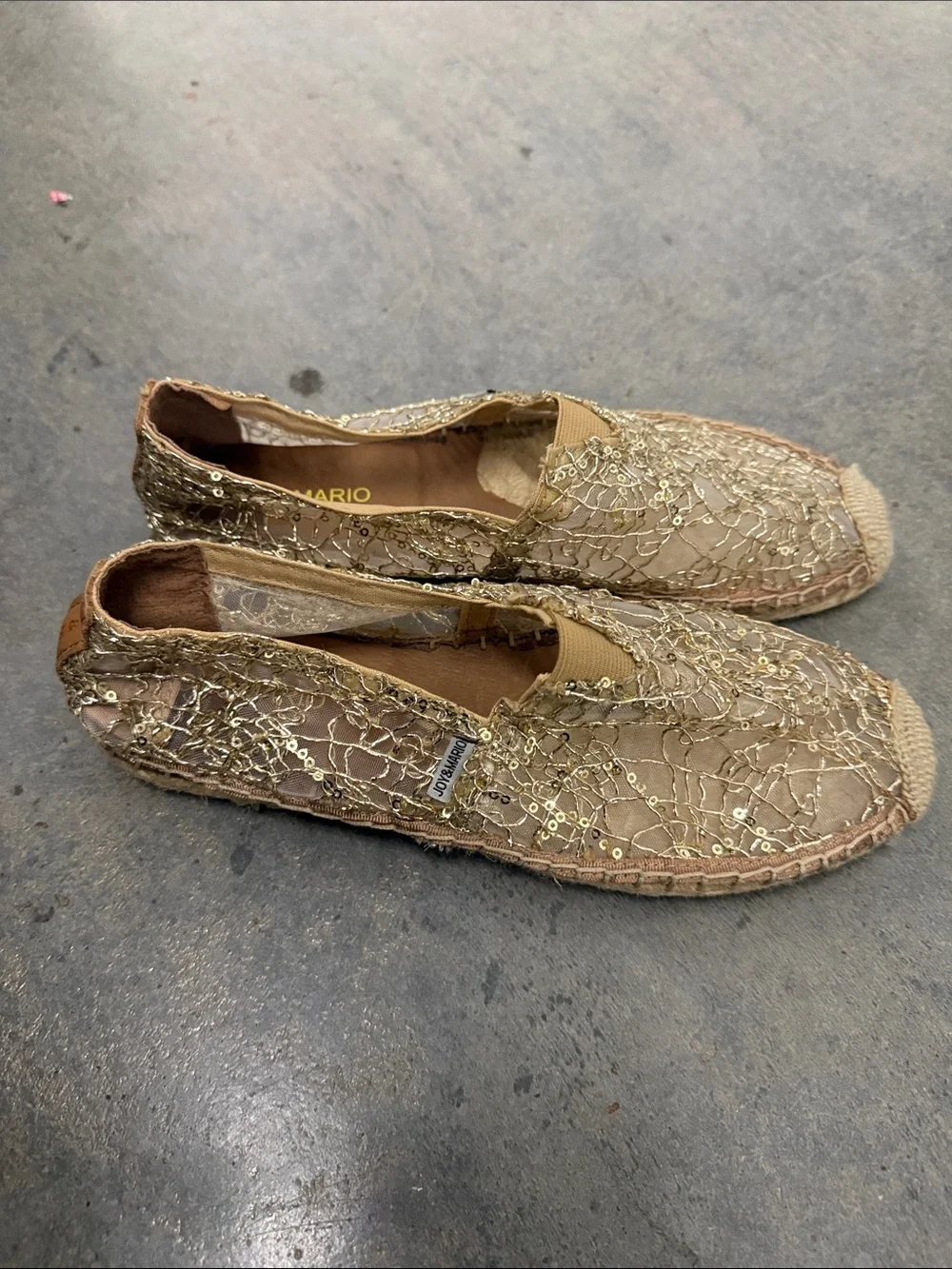 Women's Tan Sequin Espadrille Slip-On